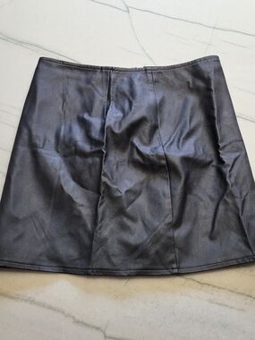 Hollister Black Faux Leather Mini Skirt